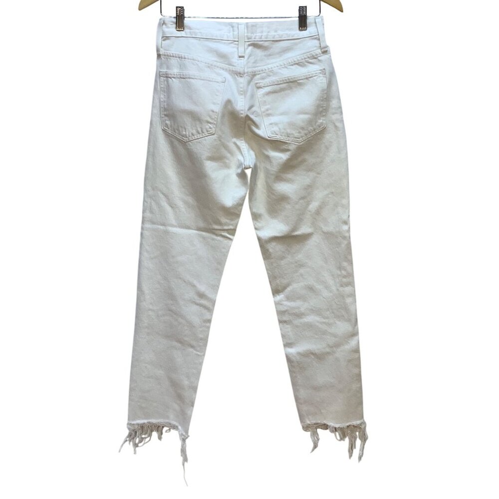 Madewell Perfect Summer Jean 26 White High Rise Straight Cropped Frayed Hem - Picture 2 of 7